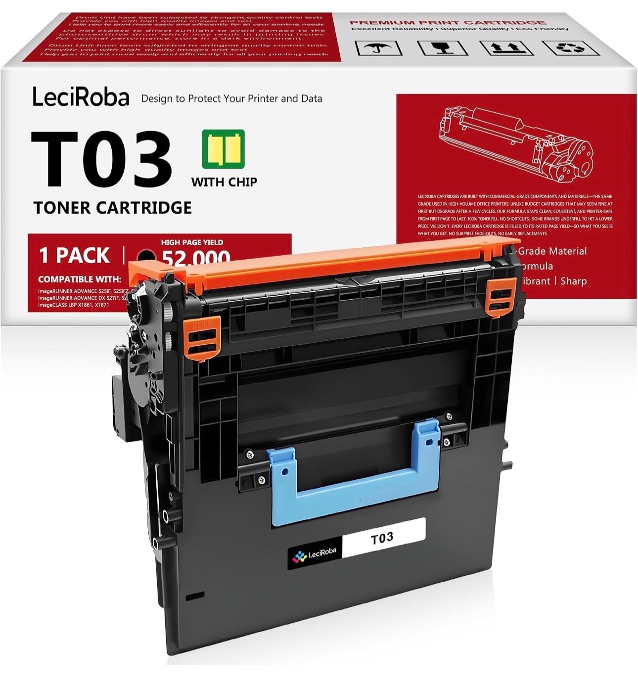T03 Black Toner Cartridge for Canon 525iF 525iFZ 615iF 615iFZ 715iF 527iF 529iF