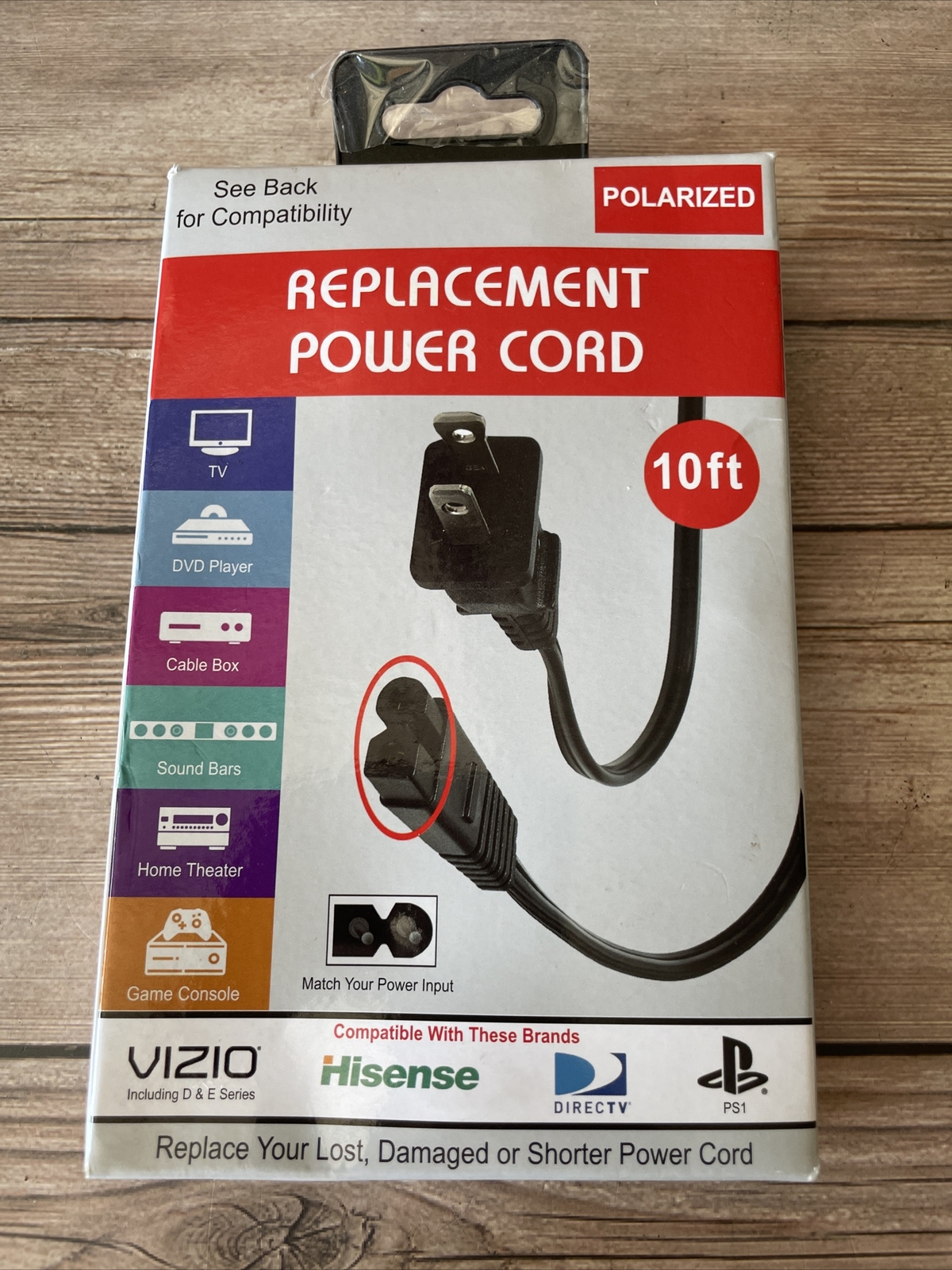 Xtreme Cables 10 Ft Polarized Replacement Power Cord