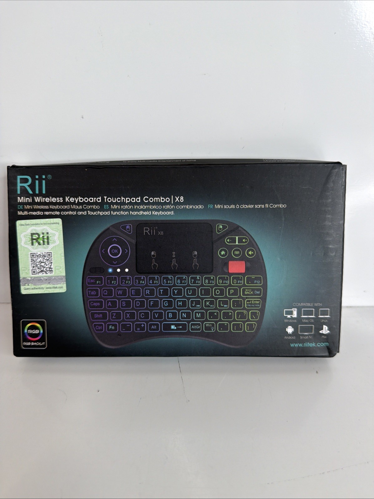 Rii i4 Dual Mode Multimedia Keyboard Touchpad Combo - Brand New