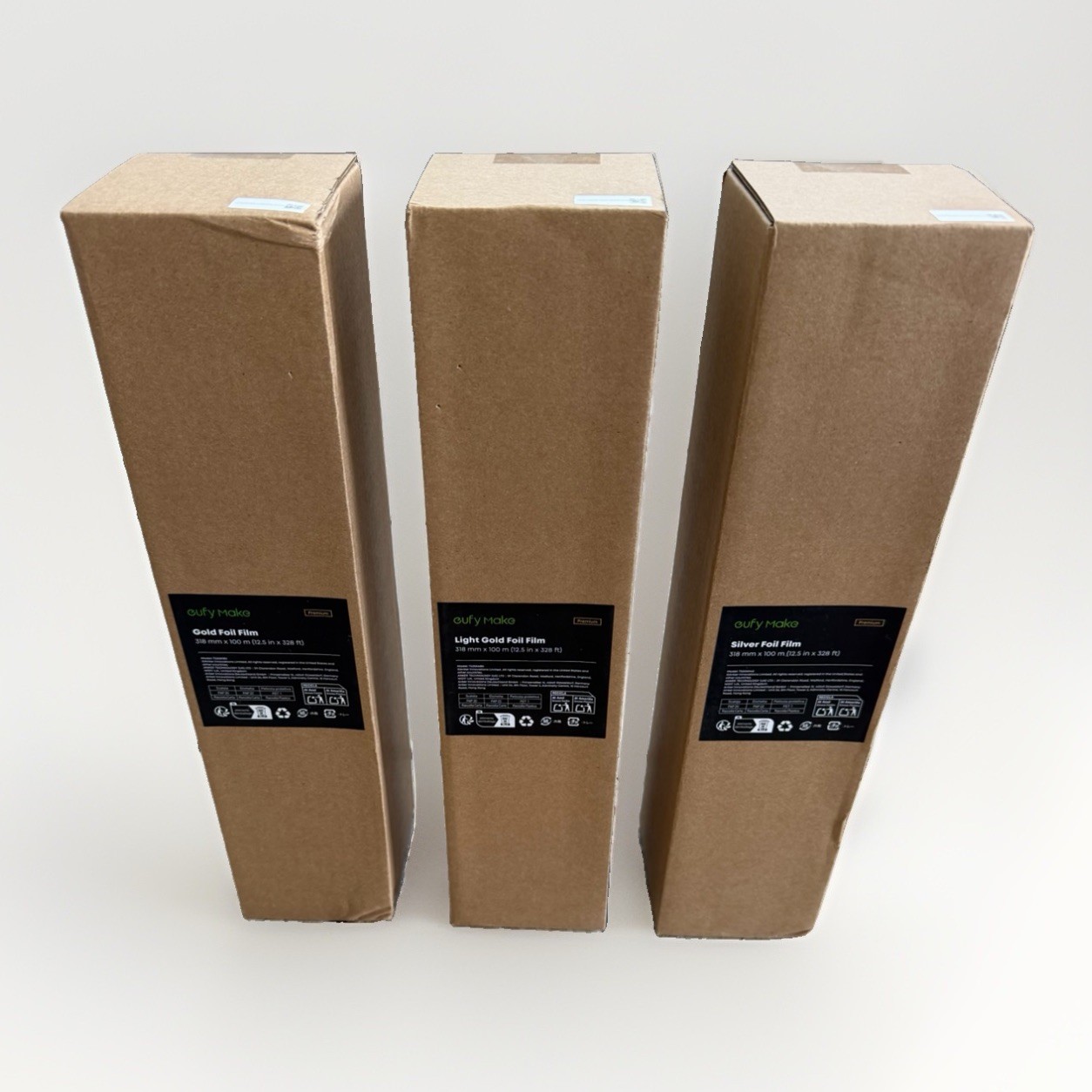 eufy Make Foil Film Set - Gold, Silver, And Light Gold Foil Film Rolls 3 Rolls