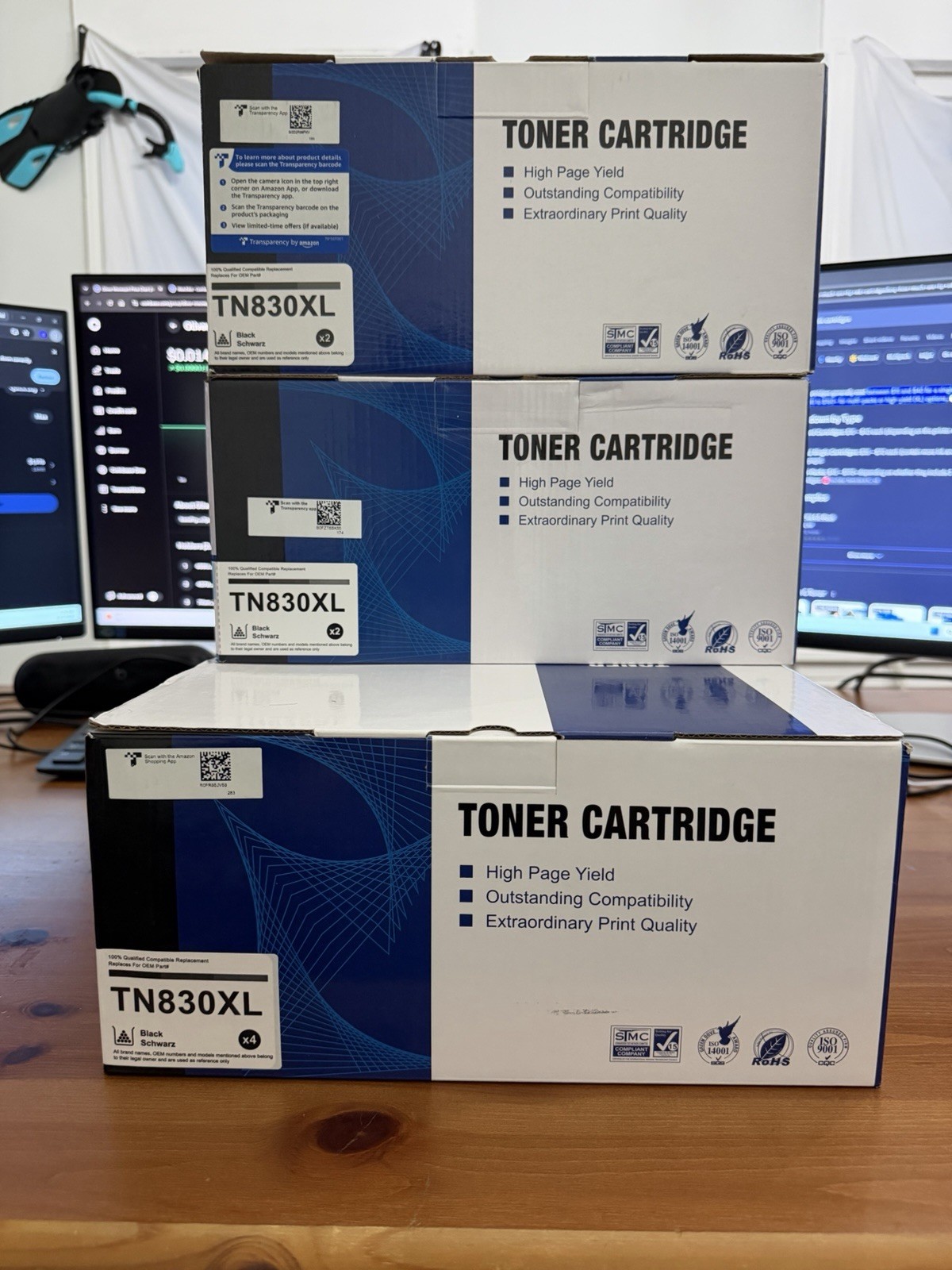 Bulk Lot: 8x TN830XL High-Yield Black Toner Cartridges (Compatible Replacement)