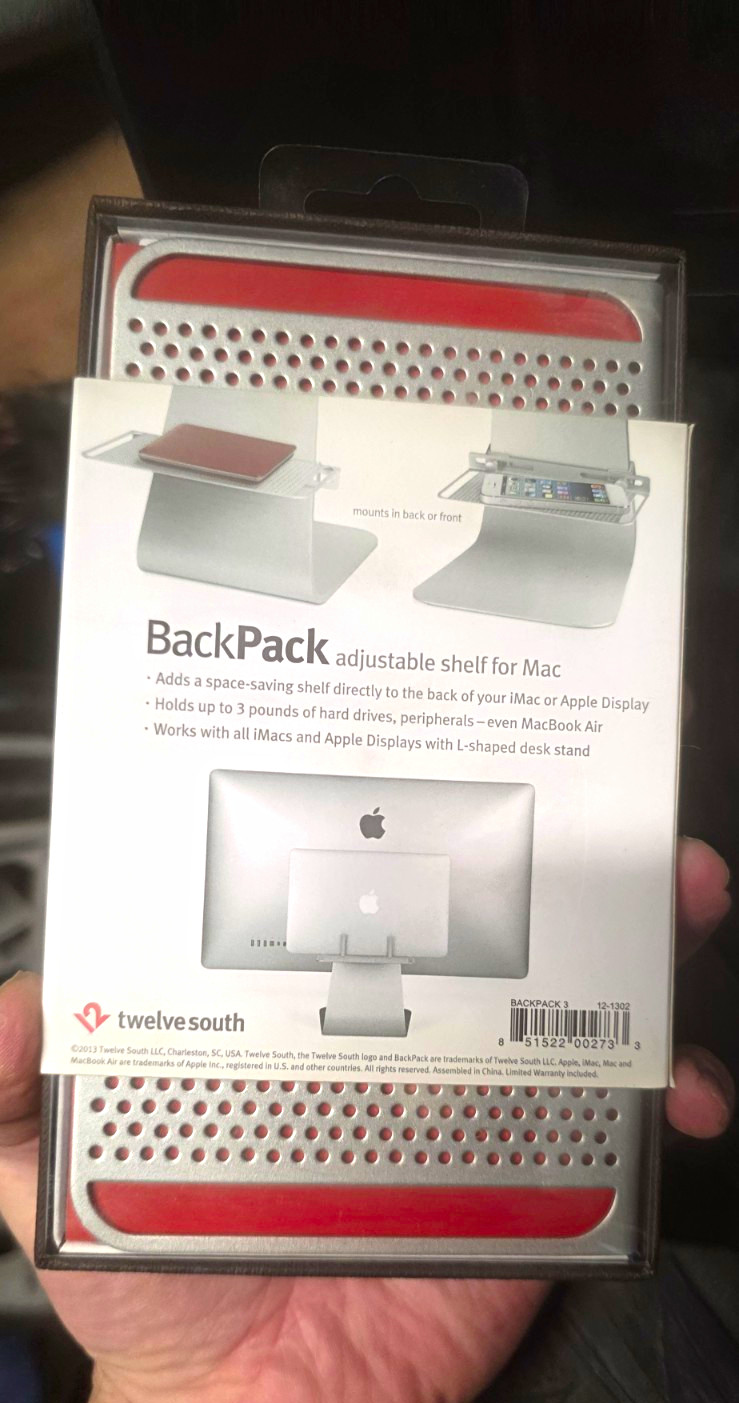 Twelve South BackPack Adjustable Space-Saving Shelf Stand for Apple iMac 12-1302