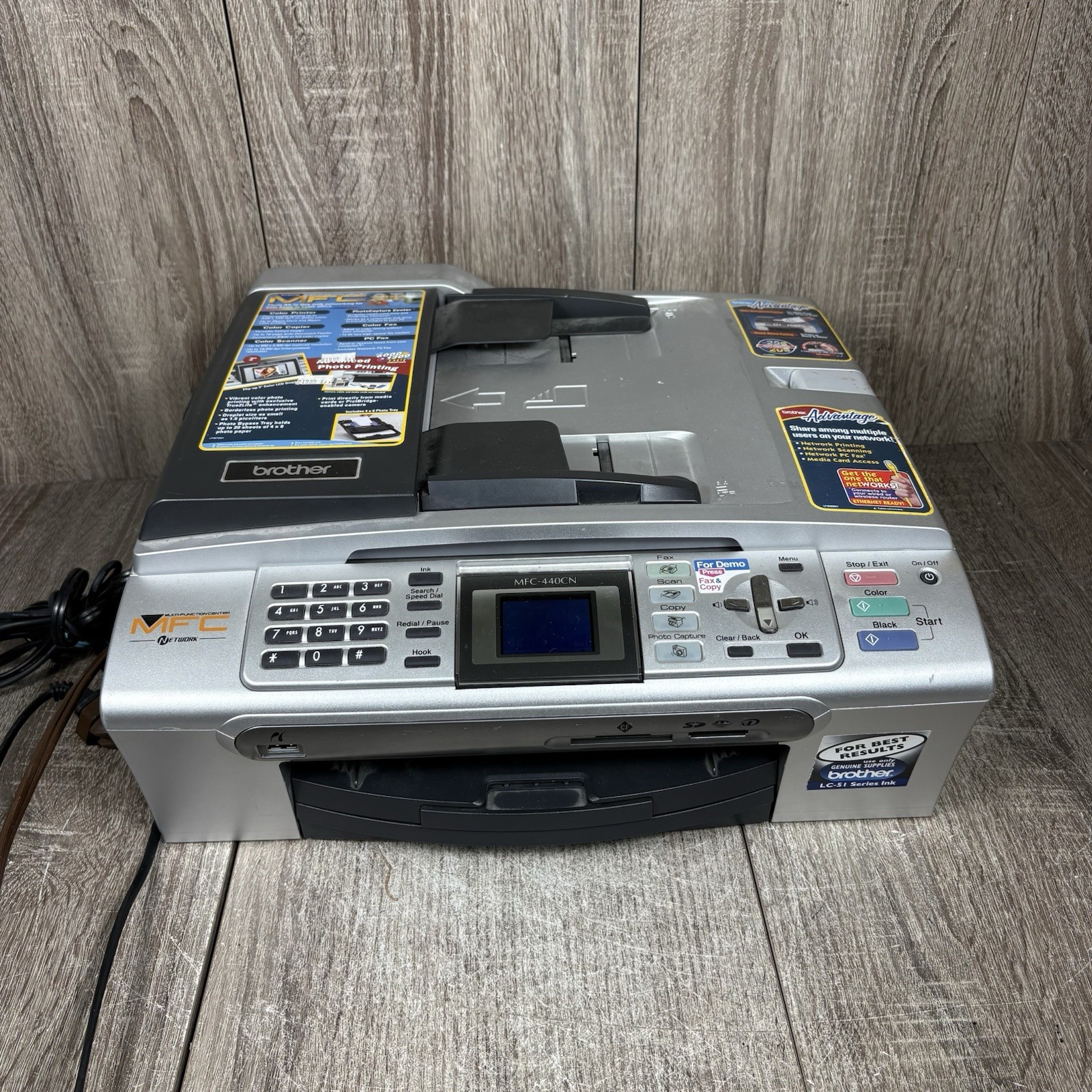 Brother MFC-440CN All-In-One Color Inkjet Printer Scanner Copier Fax - Tested
