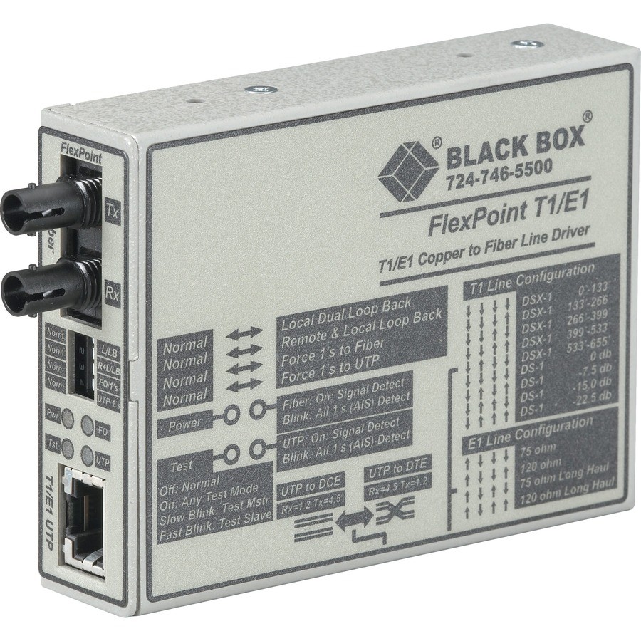 Black Box FlexPoint T1/E1 to Fiber Converter MT660AMM