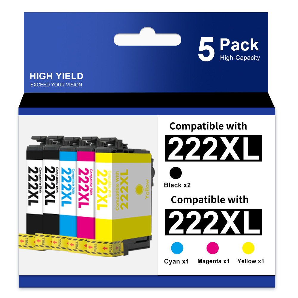 222XL Ink Cartridges Replacement for Epson 222XL Expression Home XP-5200 WF-2960