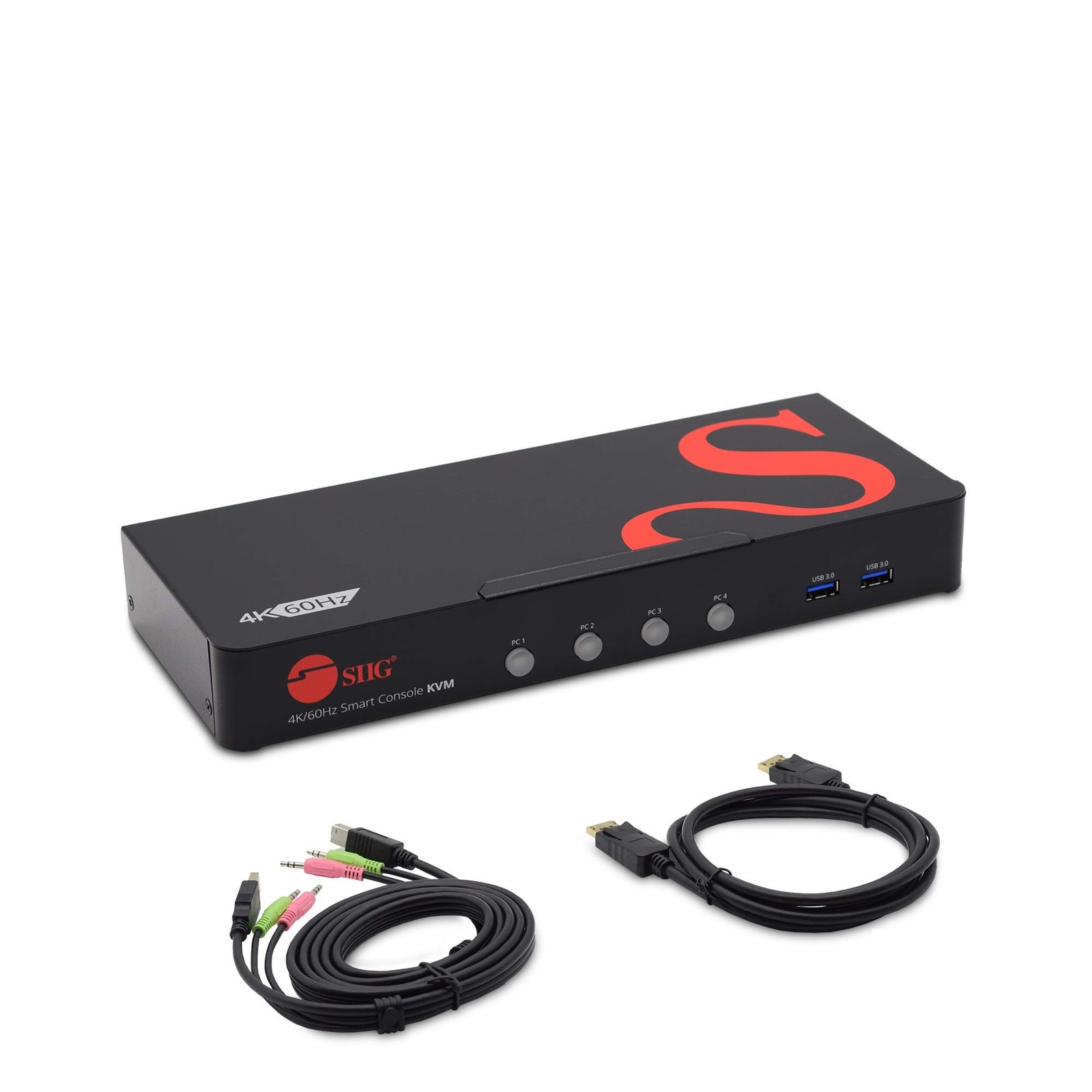 SIIG 4-Port 4K60 DisplayPort KVM USB 3.0 TAA CE-DP0G11-S1