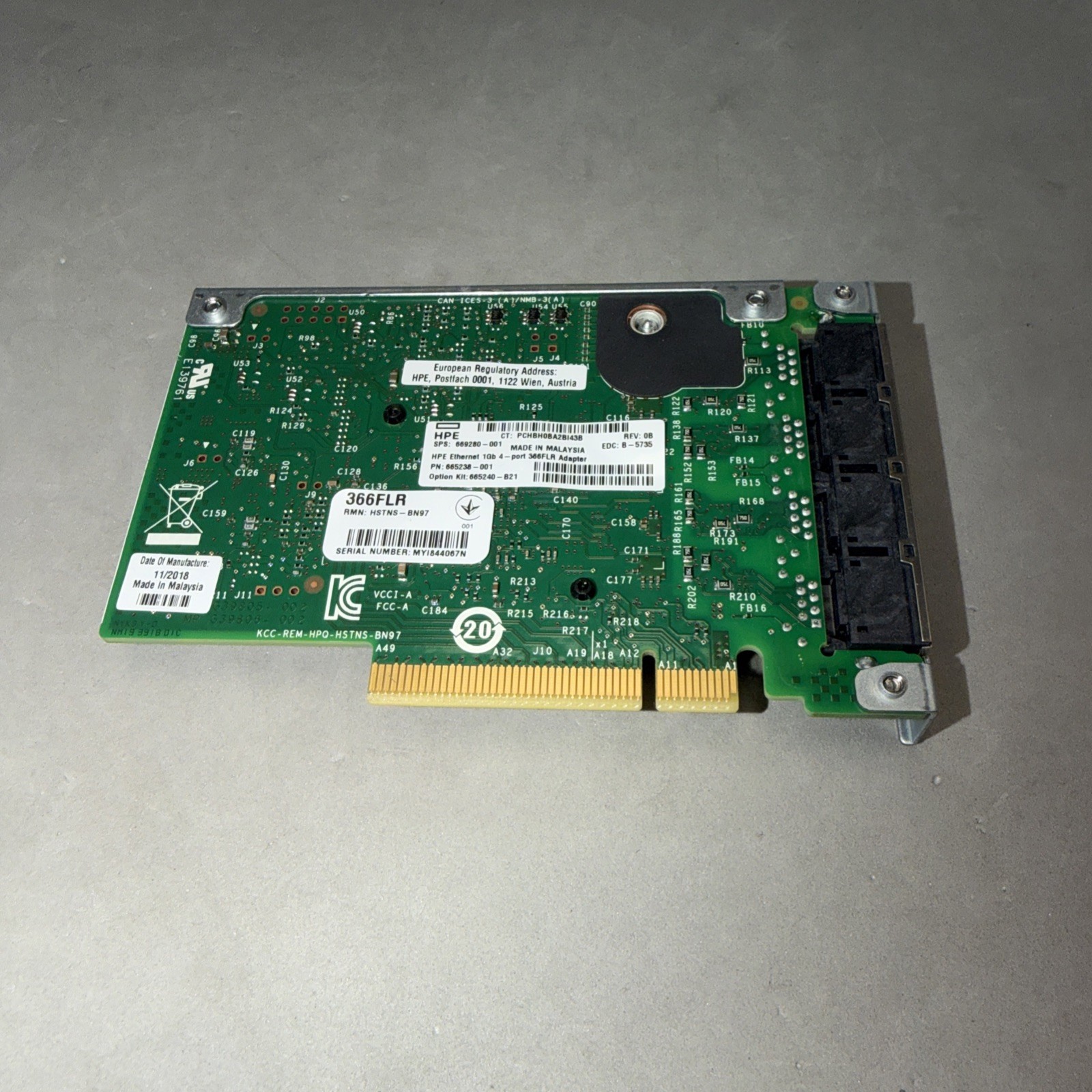 HPE Ethernet 1GB 4-Port 366FLR HSTNS-BN97 Adapter - (669290-001)