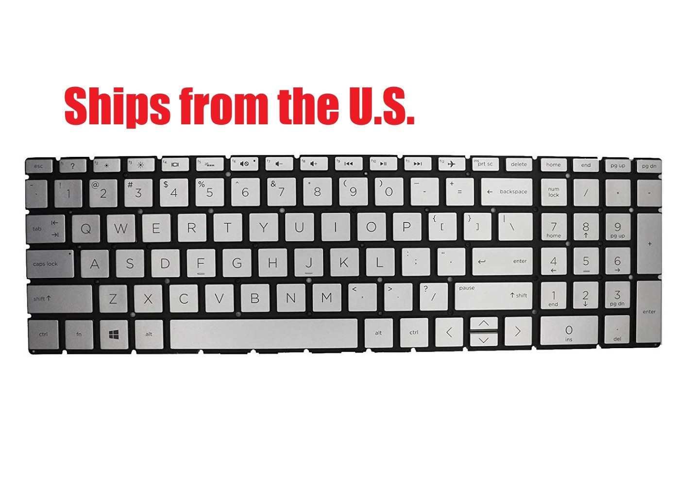 For HP 15z-gw 15z-gw000 US Silver Keyboard New Original Backlit