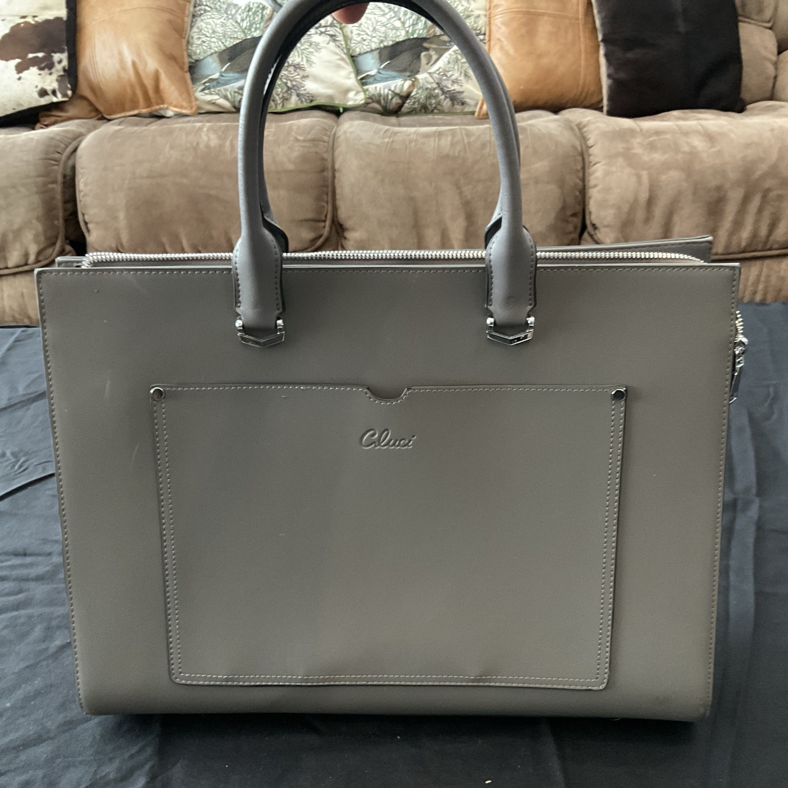 CLUCI Briefcase for Women Leather Slim 15.6 Inch Laptop Business  Shoulder Bag