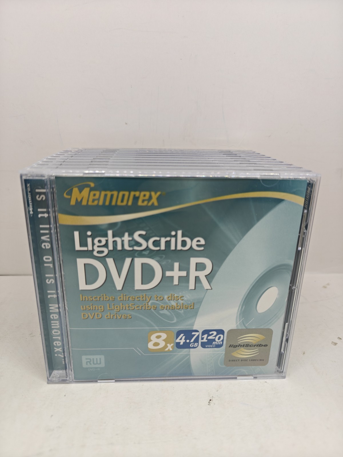 Memorex LightScribe DVD+R 10 Pack w/ Standard Jewel Cases New