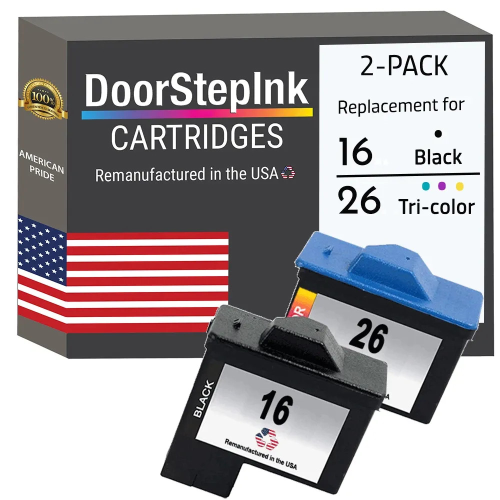 DoorStepInk Compatible Ink Cartridges For Lexmark 16 Black / 26 Color 2pack-USA