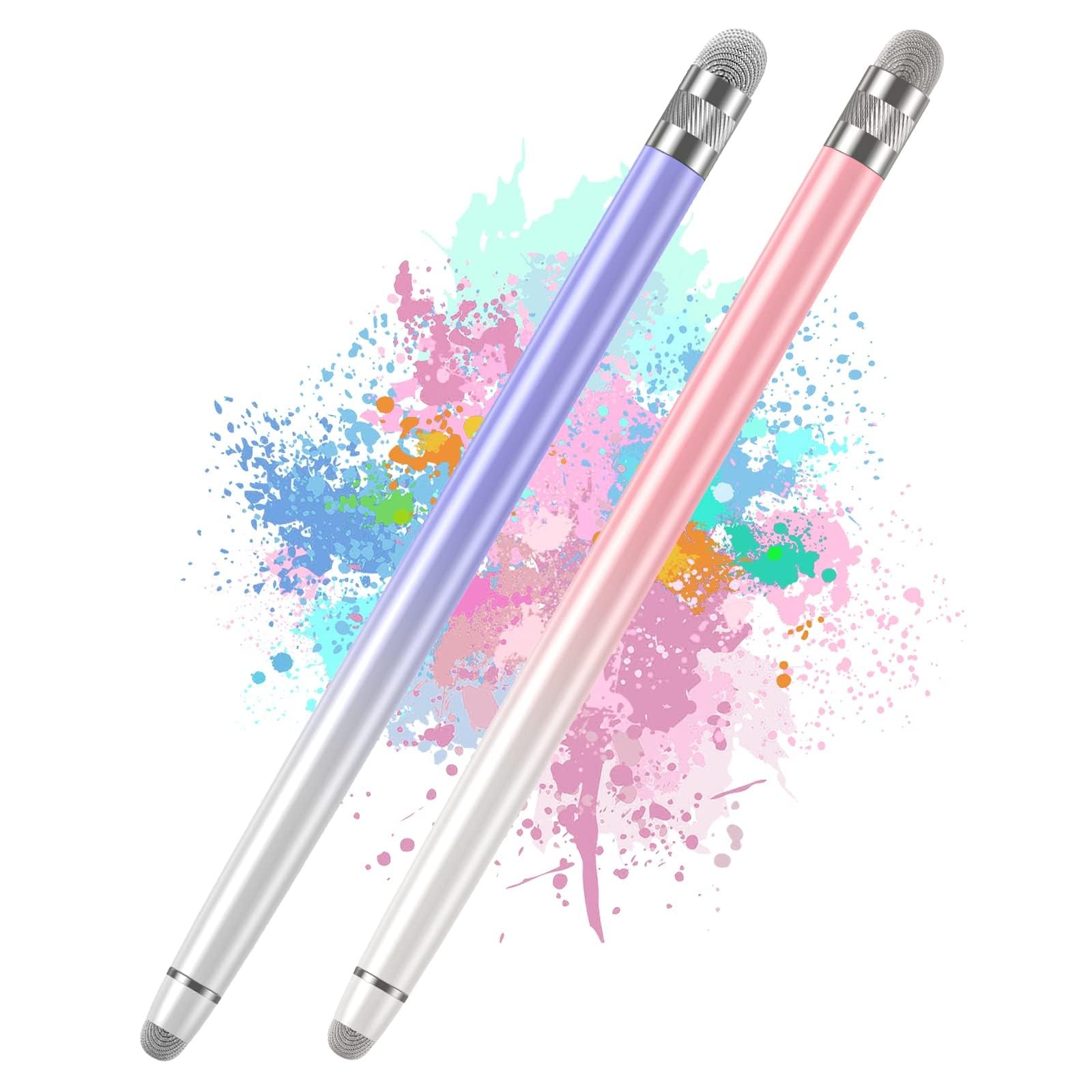 Bopomofo 2PCS Stylus Pens for Touch A-White Pink / White Purple 