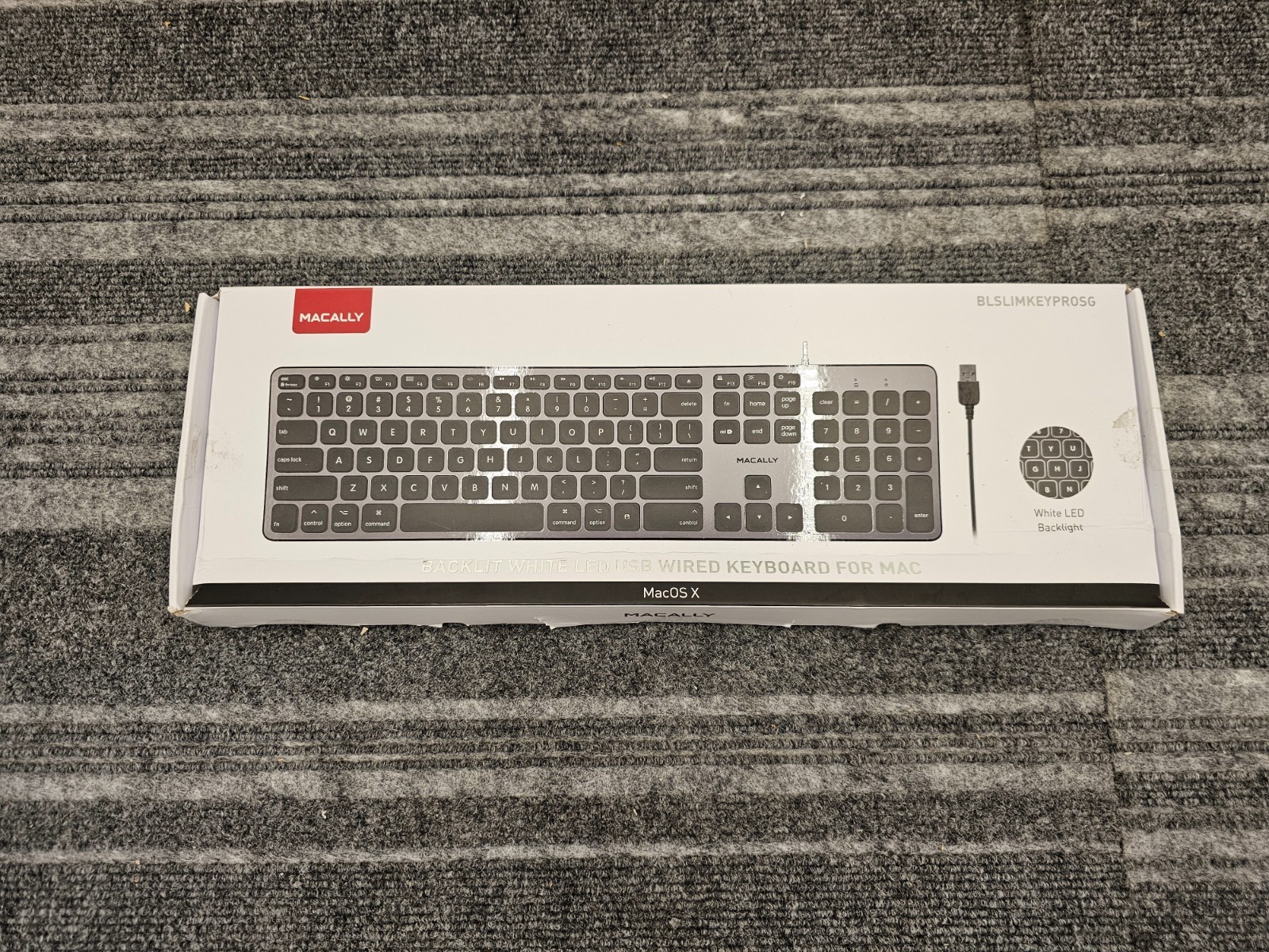 Macally BLSLIMKEYPROSG Backlit USB-C Wired Keyboard for MacOS X