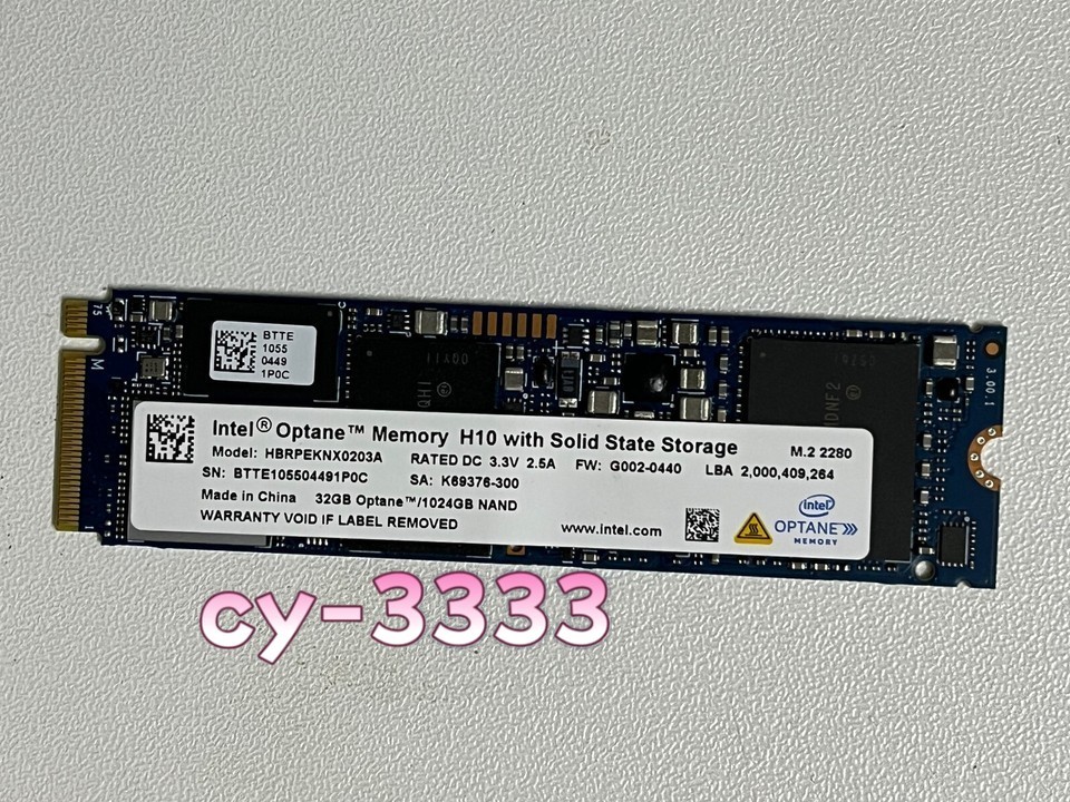 HBRPEKNX0203A HBRPEKNX0203A Intel Optane 1TB SSD M.2 2280 NVMe Memory H10 with 1