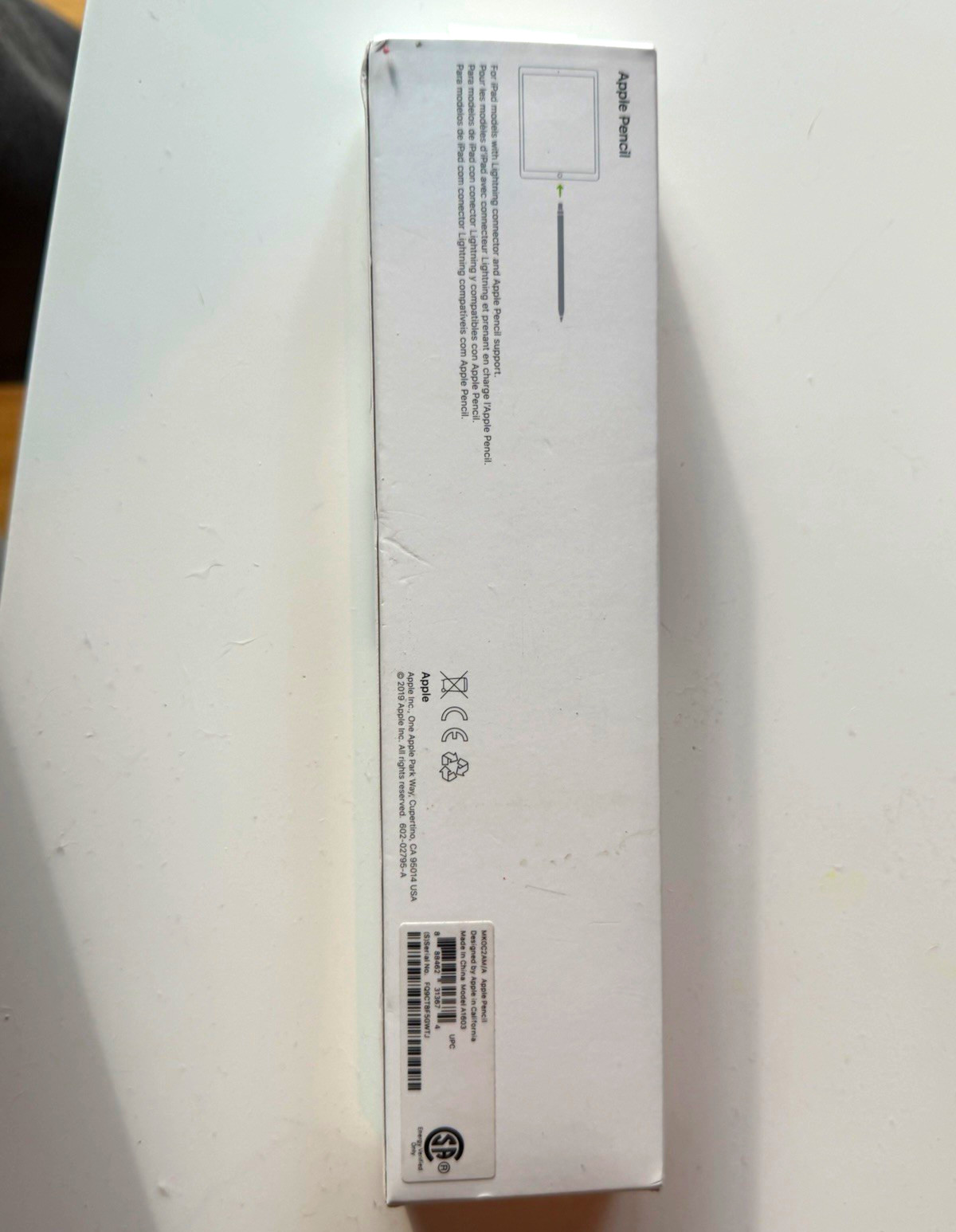 Apple Pencil Stylus for iPad Pro 12.9in, White, Battery Powered MK0C2AM/A