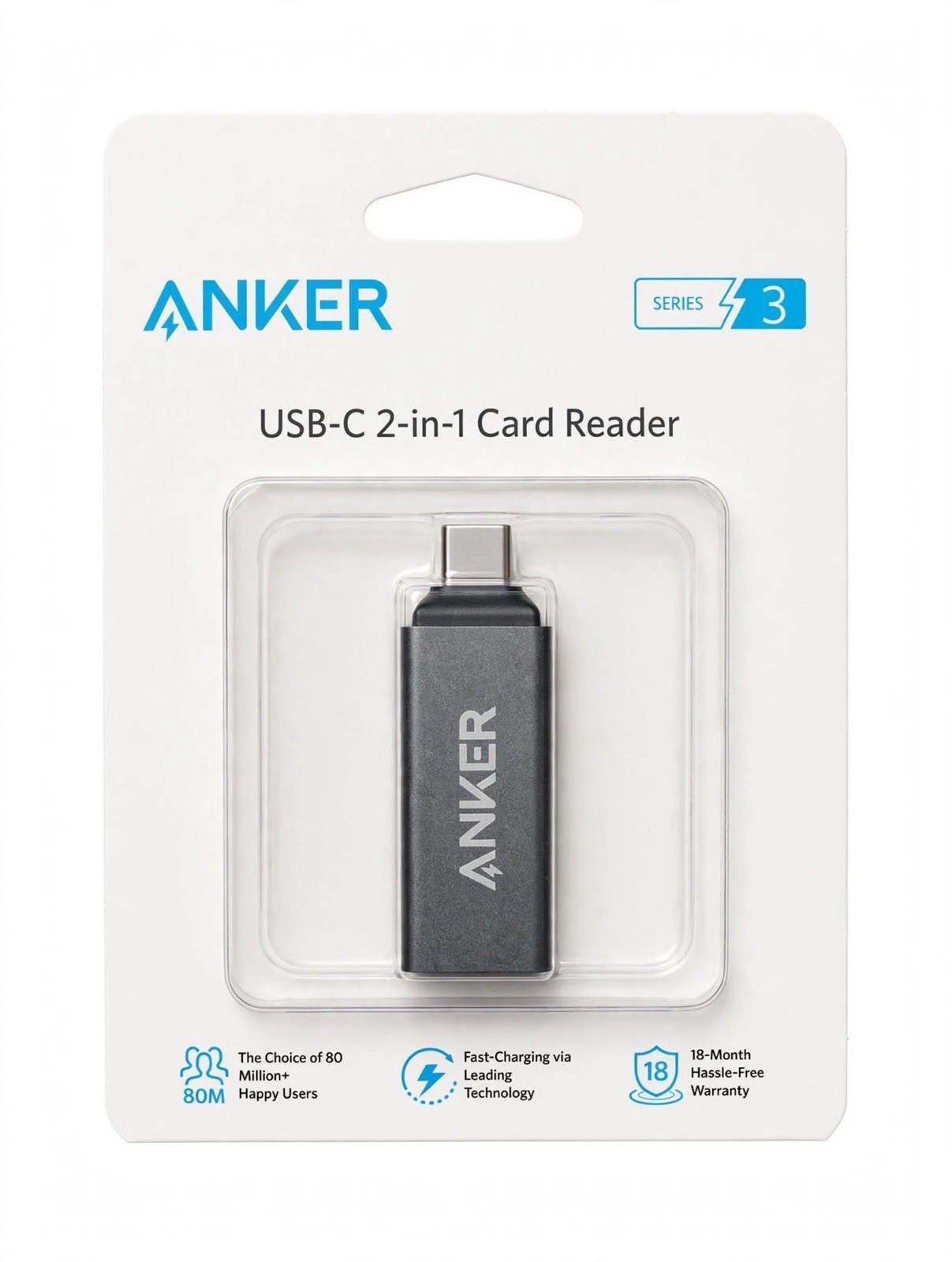 Anker USB-C 2-in-1 Card Reader Series 3 - SD / microSD UHS-I - New Sealed