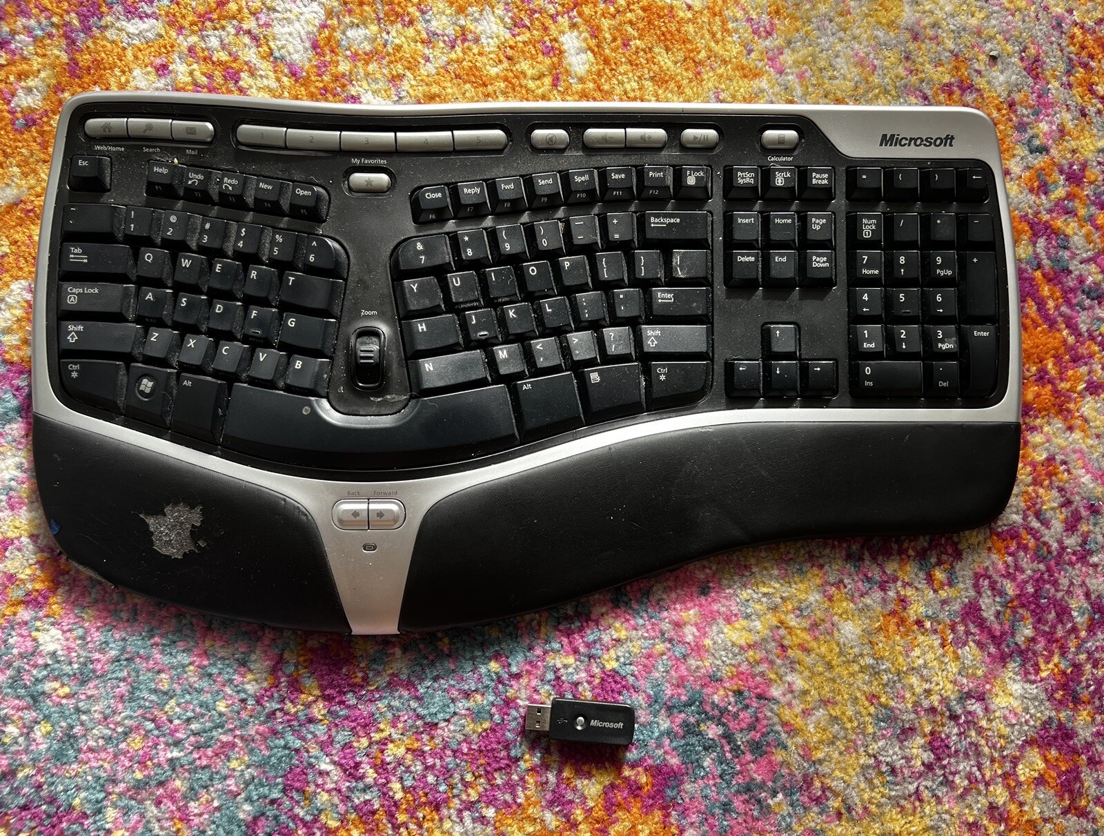 Microsoft Natural Ergonomic Desktop 7000 Wireless Keyboard WITH Dongle