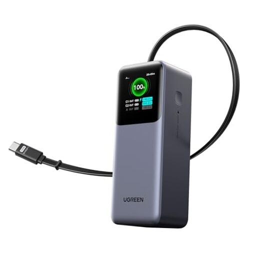 Nexode Power Bank 20000mAh 165W with Built-in USB C Cable Laptop Travel