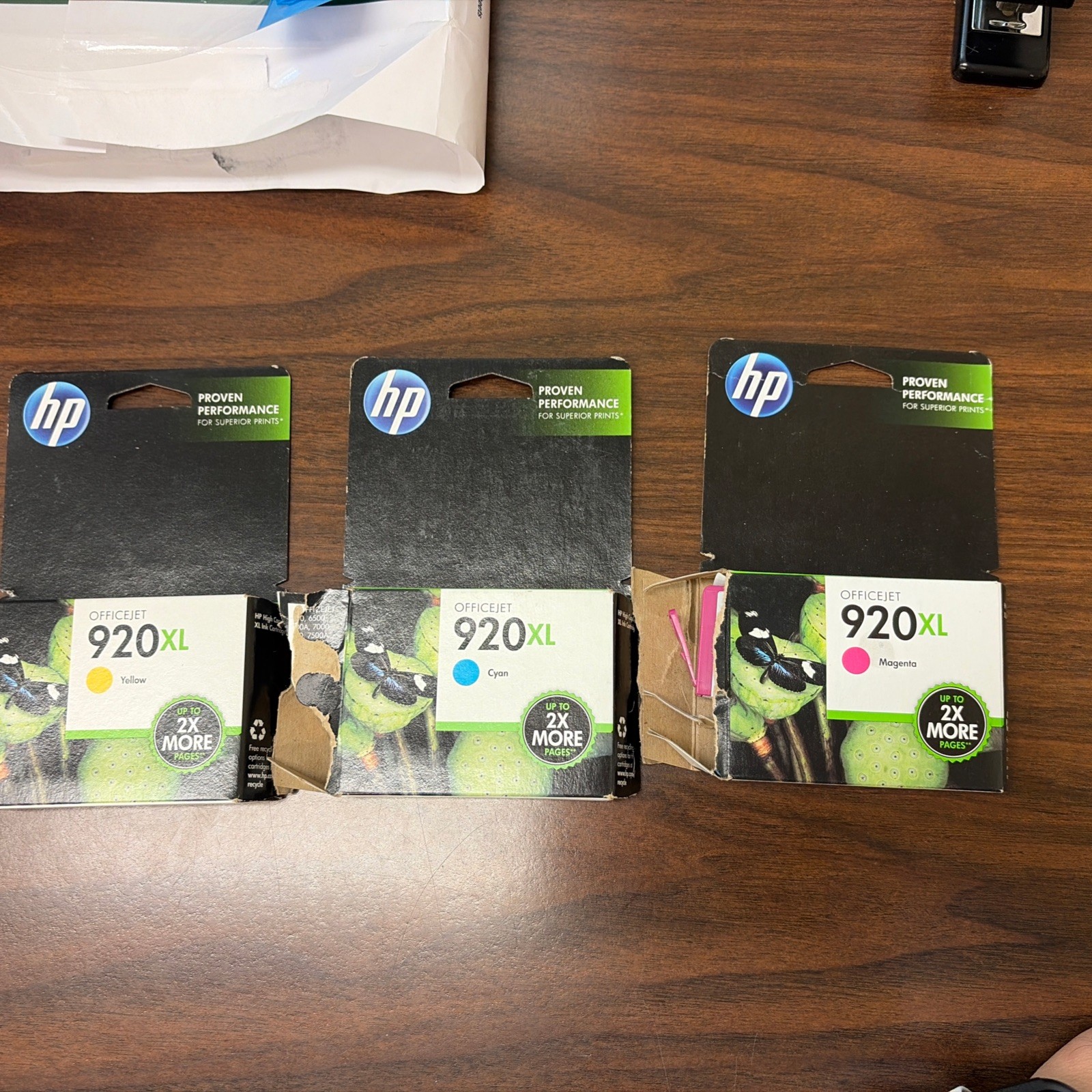 HP 920XL Color Ink Cartridges Genuine HP - Combo Pack - Cyan Magenta Yellow