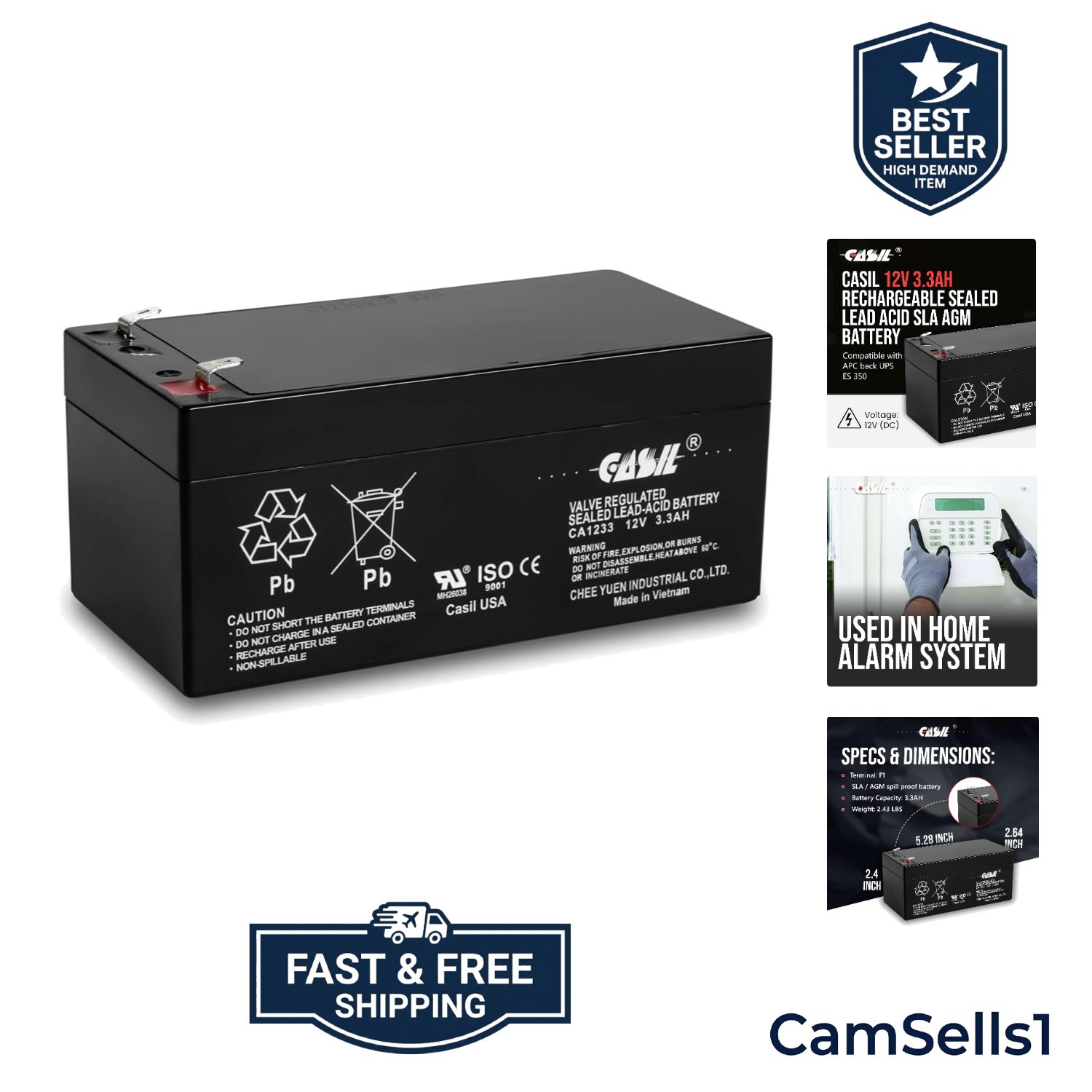 Replacement Battery for APC Back UPS ES 350