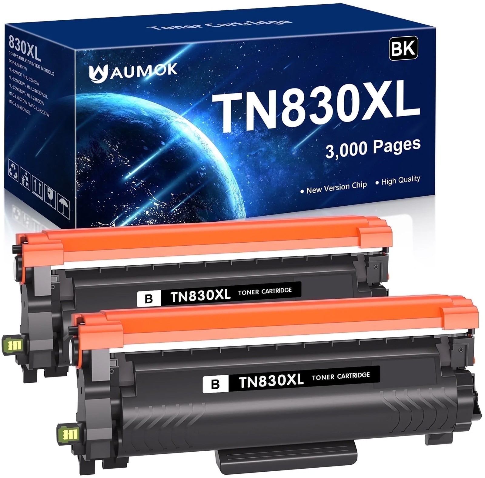 Compatible TN830XL Toner Replacement for Brother HL MFC DCP-Series Black 2-Pack