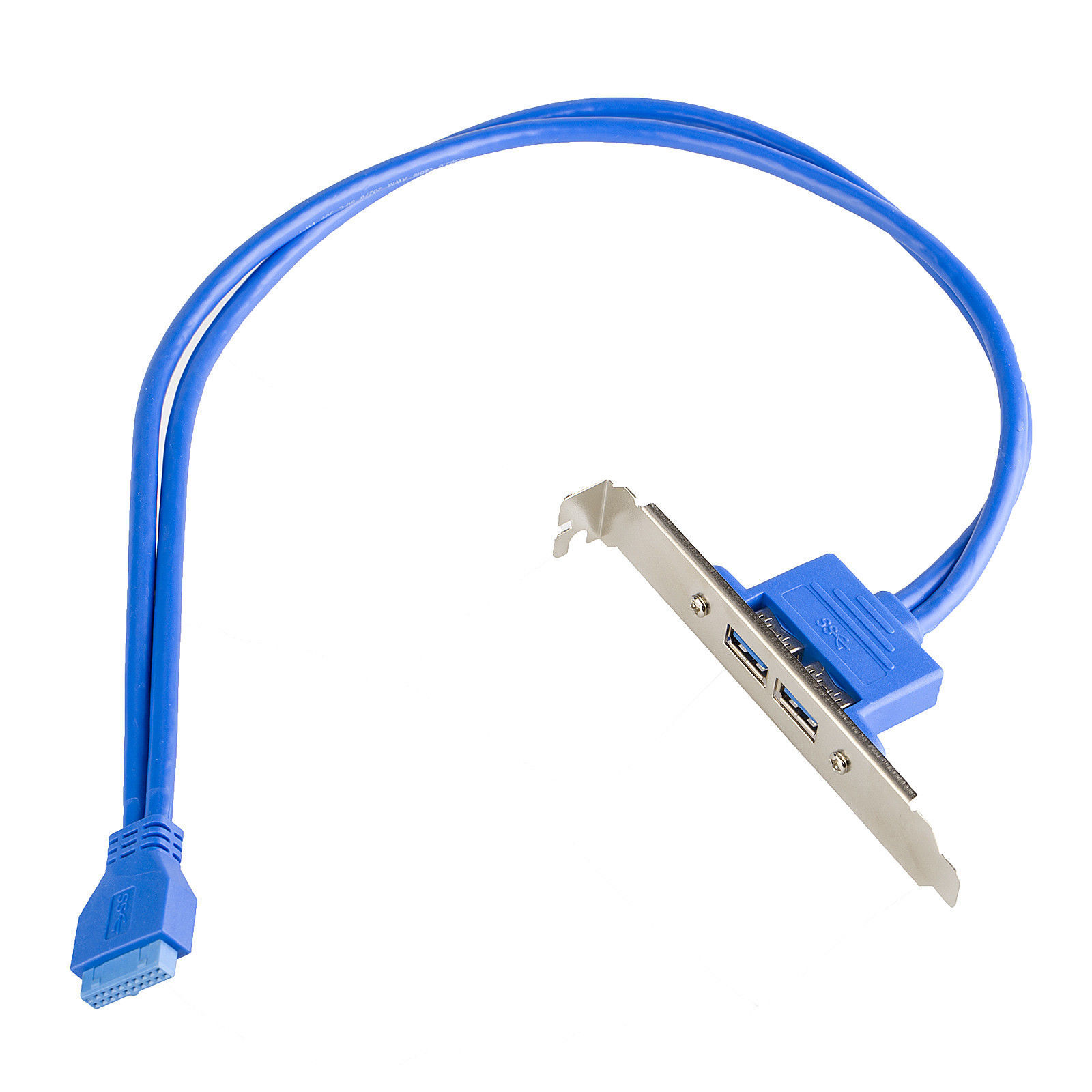 19pin Motherboard Header to USB 3.0 Dual Port Rear PCIe Slot Bracket Adapter