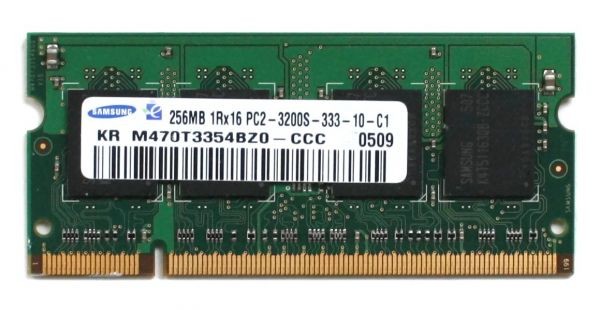 Laptop memory, kr m470t3354bz0-ccc 0509, 256mb 1rx16 pc2-3200s-333-10-c1