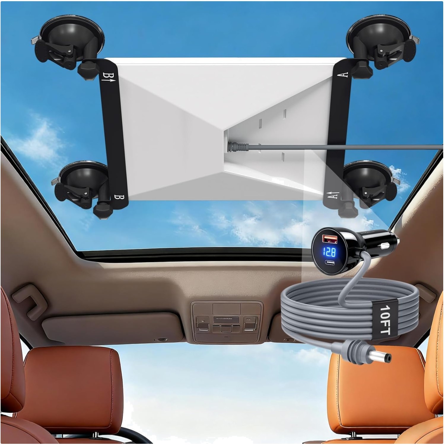 Starlink Mini Suction Cup Mount & Car Charger - Secure & Weather-Resistant