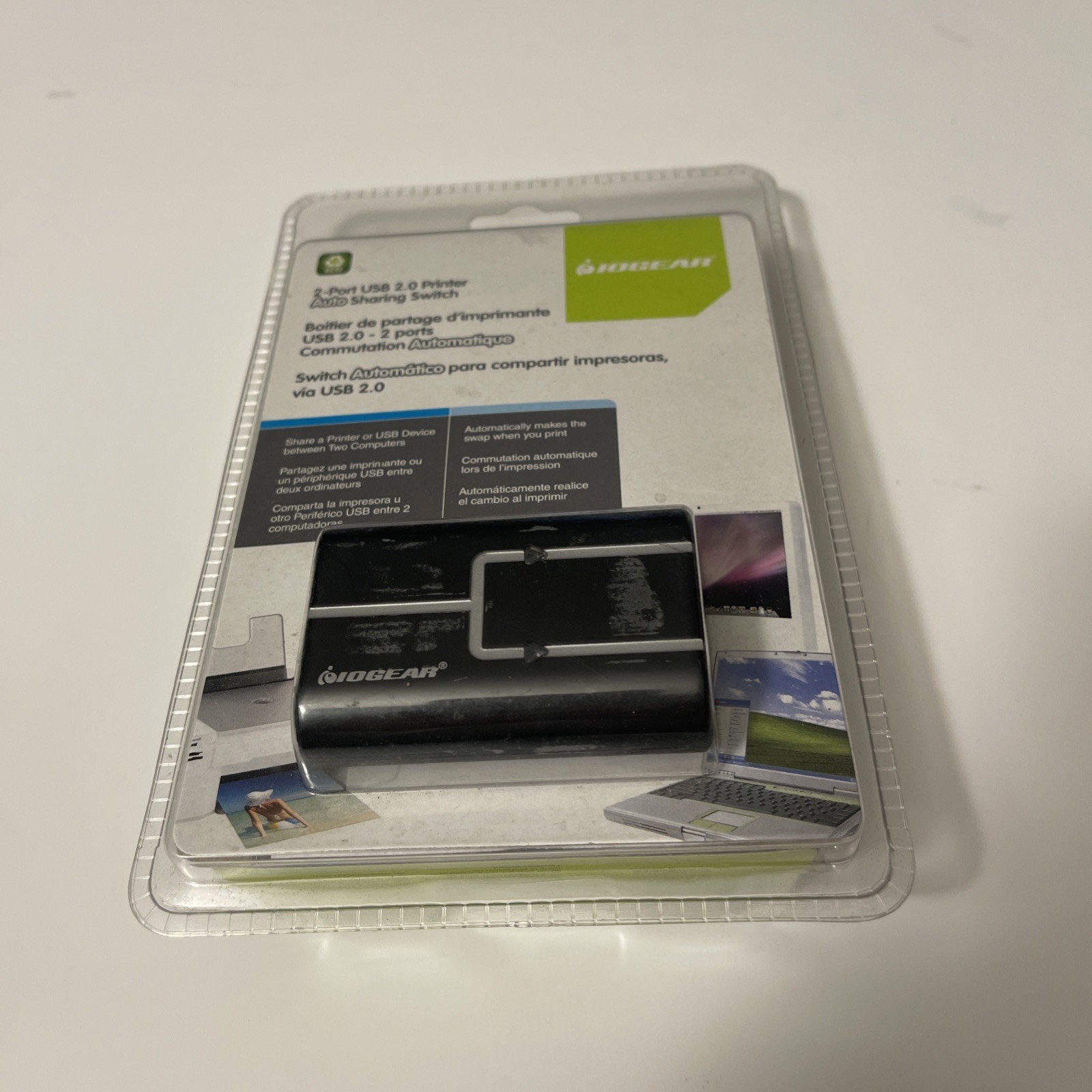 Iogear 2-Port USB 2.0 Printer Auto Sharing Switch (gub211) NEW
