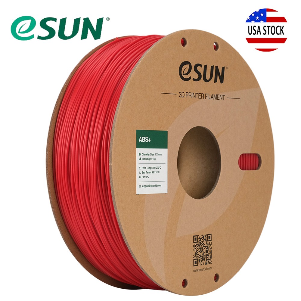 eSUN ABS+ 3D Printer Filament 1.75mm 1kg/Spool ABS Plus Filament for Printer Red