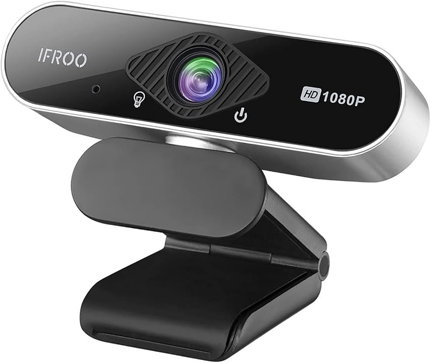 IFROO FHD 1080P Webcam with Microphone,No fisheye Wide-Angle for Desktop Laptop 