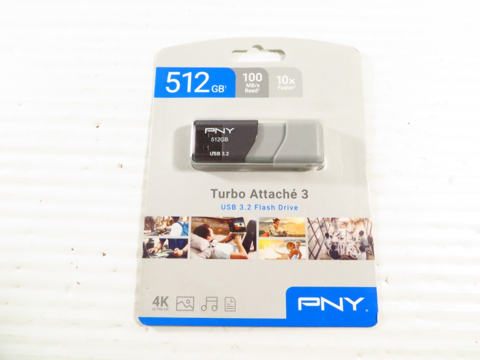 PNY 512GB Turbo Attache 3 USB 3.2 Flash Drive 100MB/s, Silver 512GB