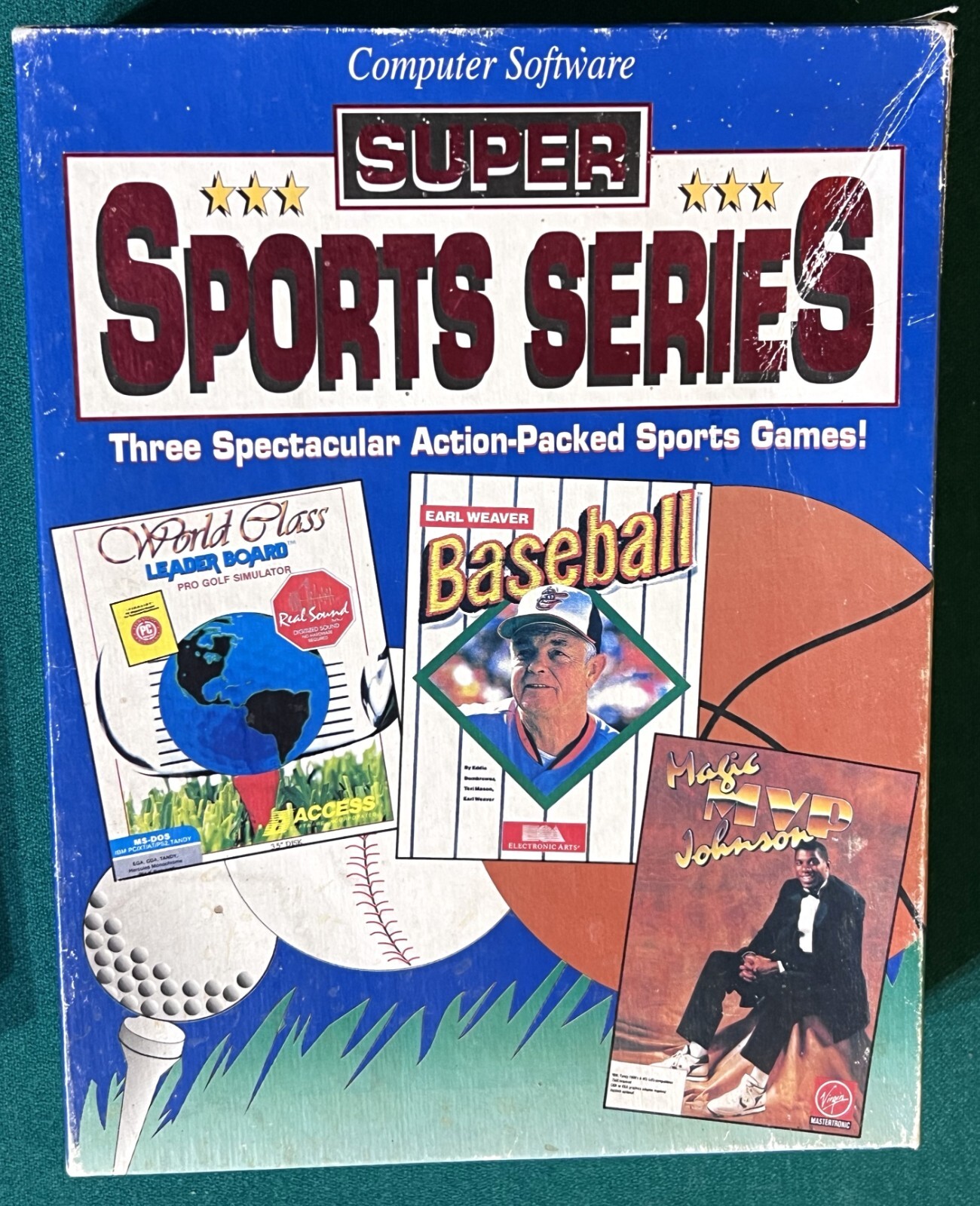 Vintage 1988 Magic Johnson, Earl Weaver Super Sports PC Games Virgin - EA SPORTS