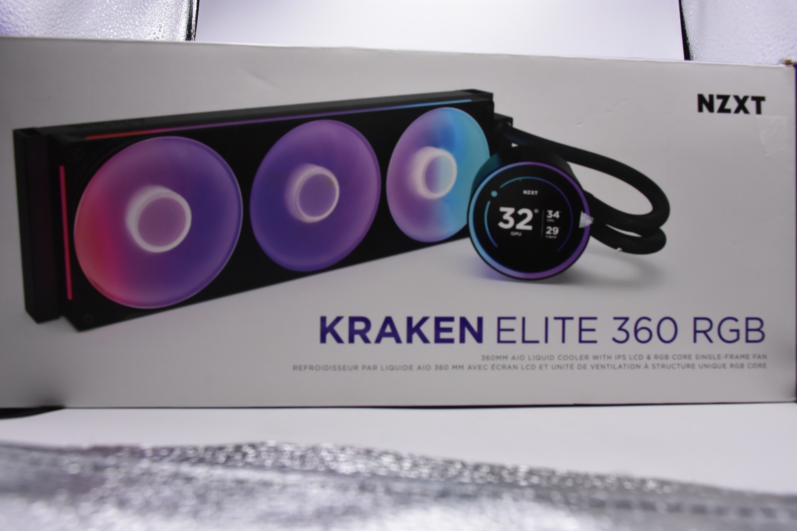 NZXT Kraken Elite 360 RGB AIO CPU Liquid Cooler Black 360mm Radiator