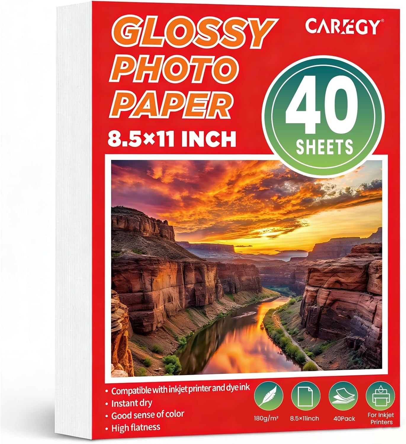 Papel fotográfico brillante de 8,5 x 11 pulgadas,40-100 hoja impresora fotográfi