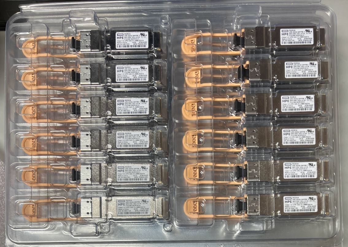 Lot of 12 - R5Z83A HPE HP P30022-0 200GB QSFP56 HP MPO SR4 100M TRANSCEIVER New