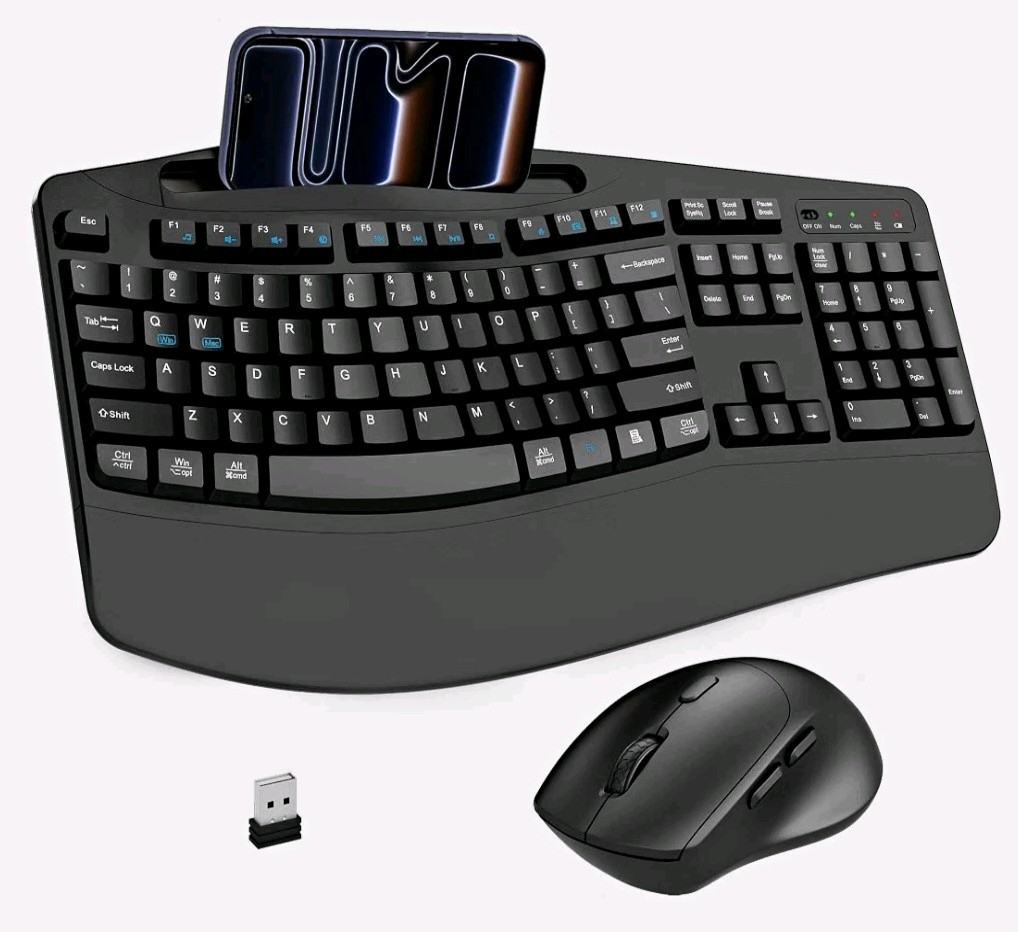 Faadar Ergonomic Wireless USB Keyboard & Silent Mouse Combo 1600 DPI