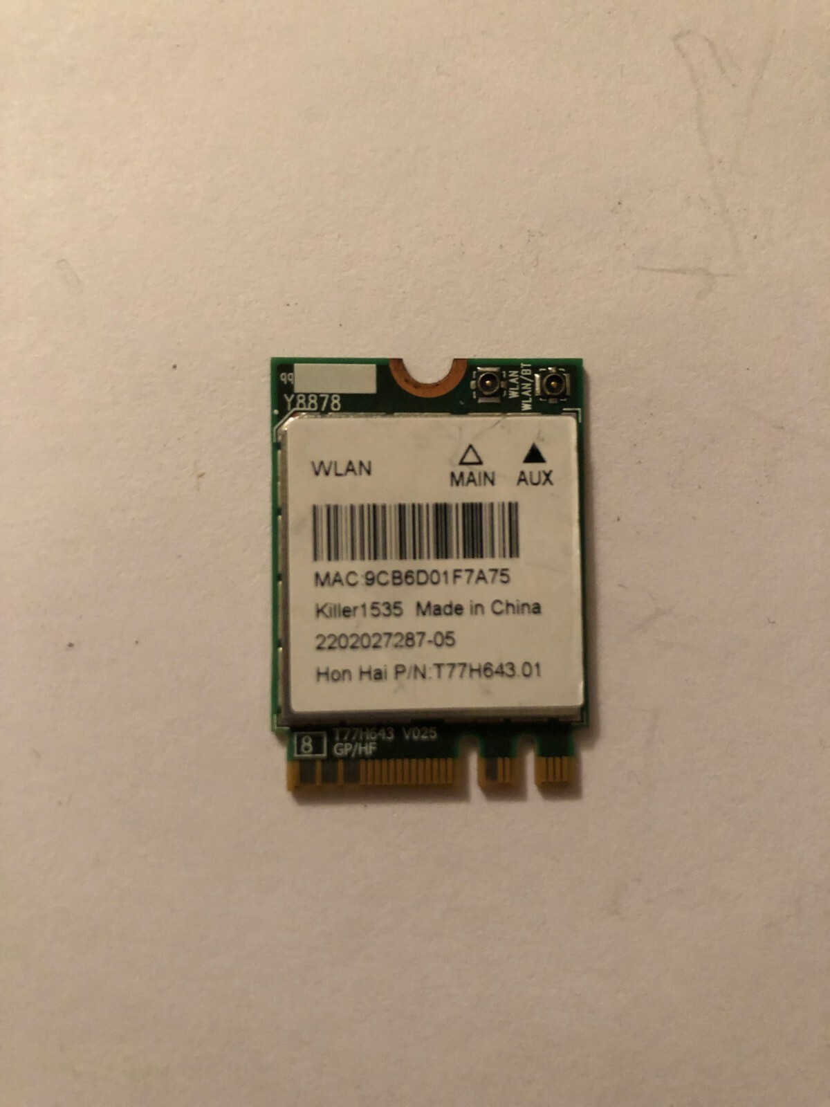 Atheros Killer 1535 QCNFA364A  802.11ac BT NGFF T77H643.01 