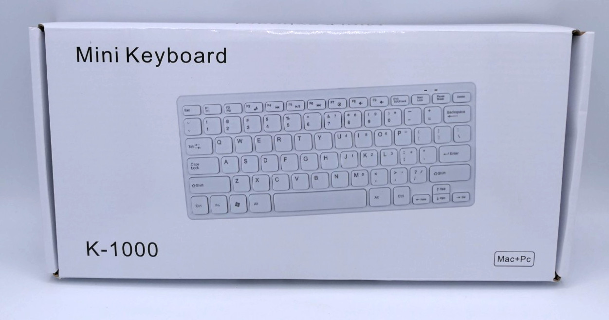 NIB Mini Wired Keyboard K-1000 – USB Compact 78-Key Slim Design (MJ)