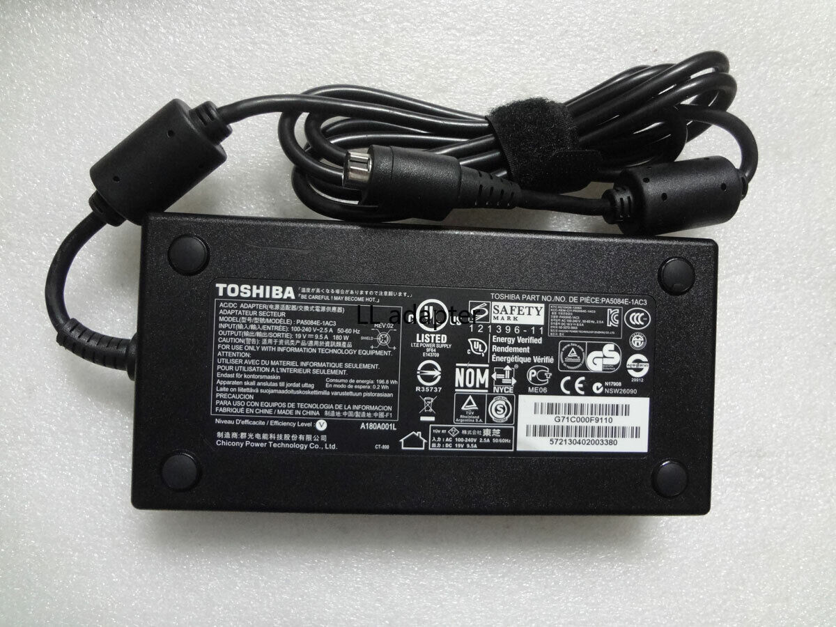 Original 19V 9.5A PA5084E-1AC3 For Toshiba 180W Qosmio DX730 X300 X770 X870 X205