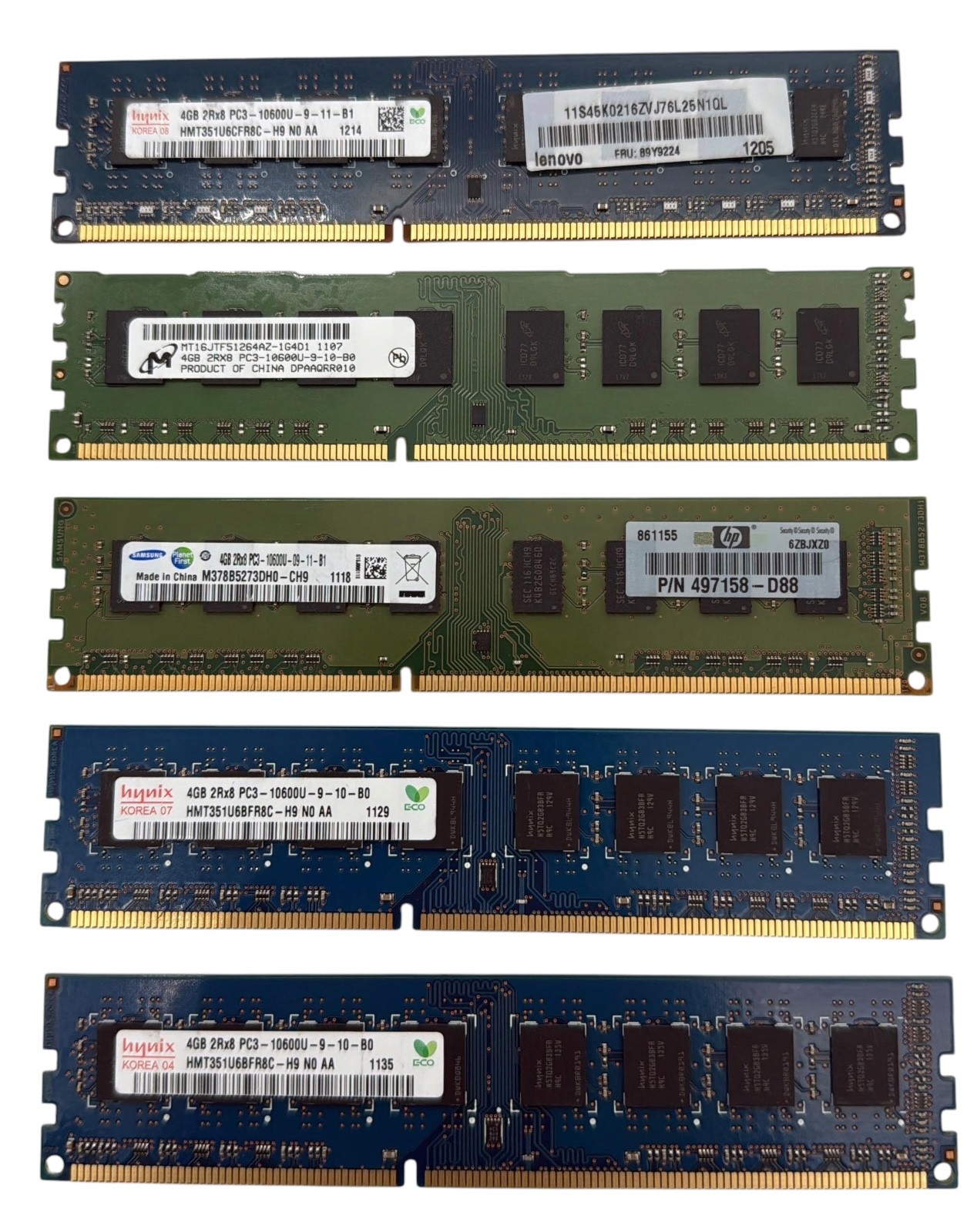 Lot-30 Major Brand 120GB 30x4GB PC3-10600 DDR4-1333 DIMM Desktop Memory RAM