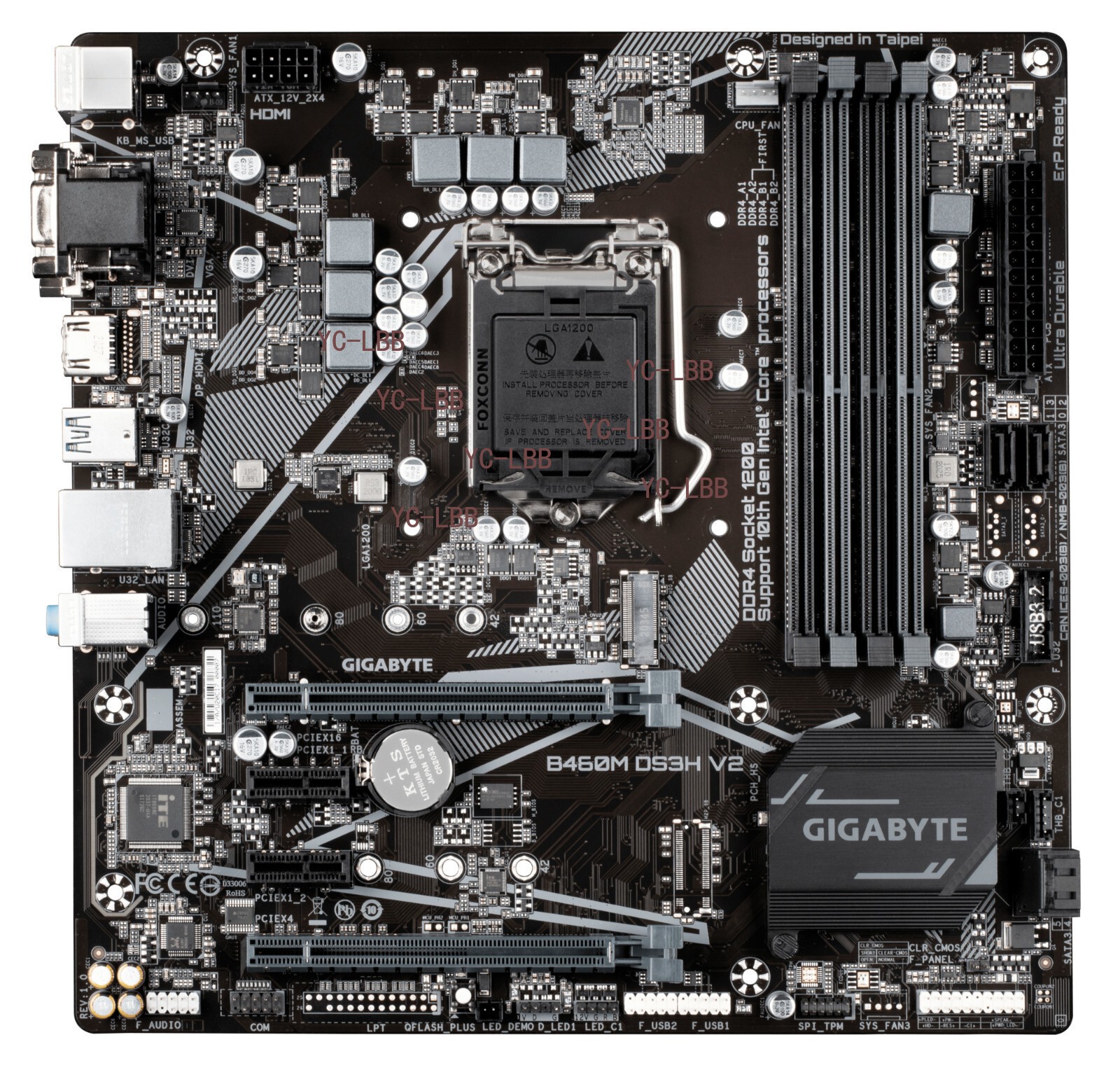 Gigabyte B460M DS3H V2 Motherboard 1200 Supports 10th Gen PCIe Gen3 x4 M.2