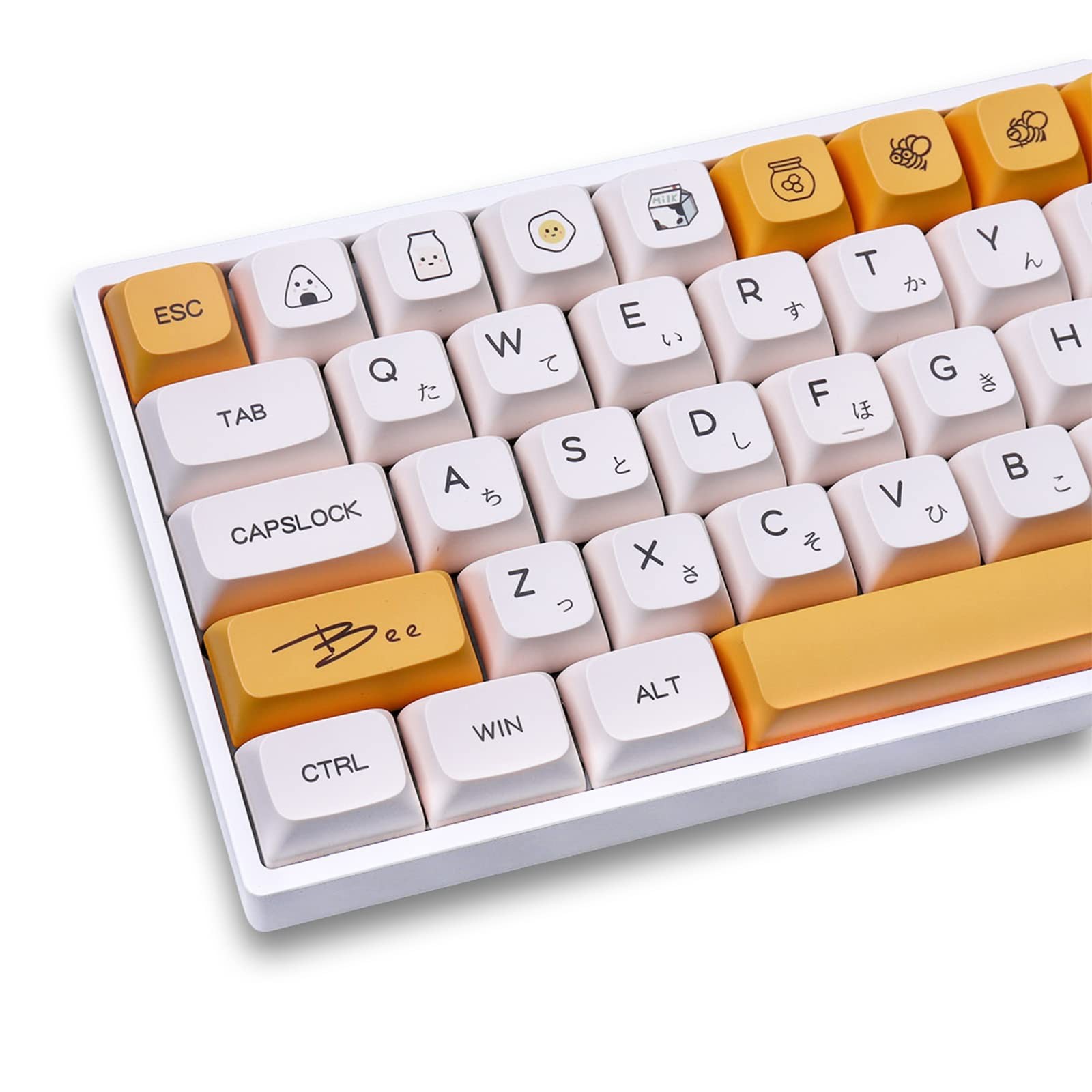 138 PCS Honey Milk DyeSub XDA Profile PBT Keycaps Mechanical Keyboard