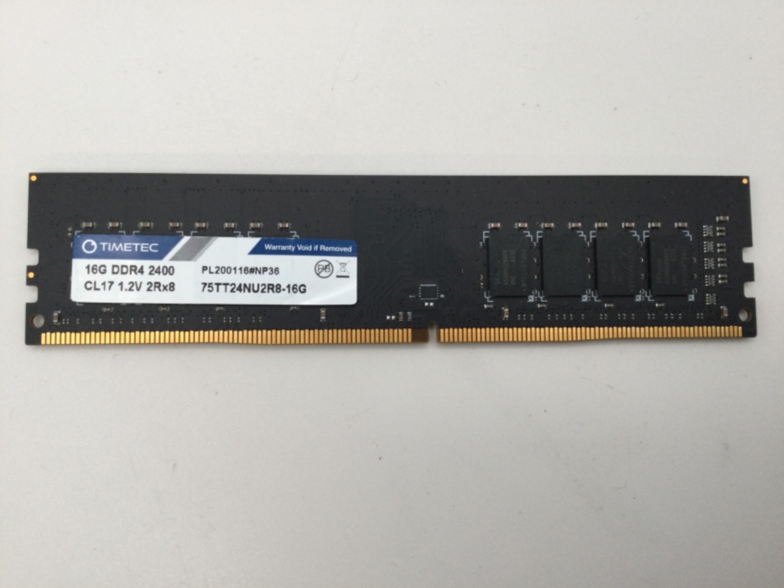 TIMETEC 16GB (1x16GB) 2400MHz 75TT24NU2R8-16G #NP36 CL17 2Rx8 Desktop RAM