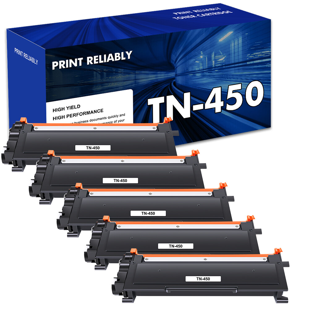 5x New Hi-Yield Toner For Brother TN450 TN-450 FAX-2840 2845 2940 MFC-7240 7360N