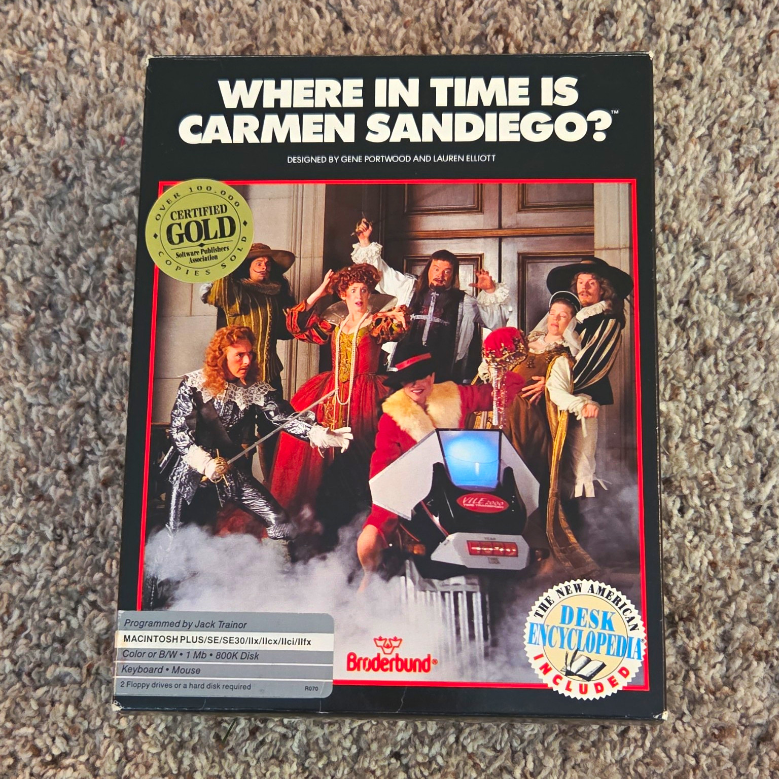 Broderbund Where in Time Is Carmen Sandiego? Mac 3.5" Floppy Disks Manual R070
