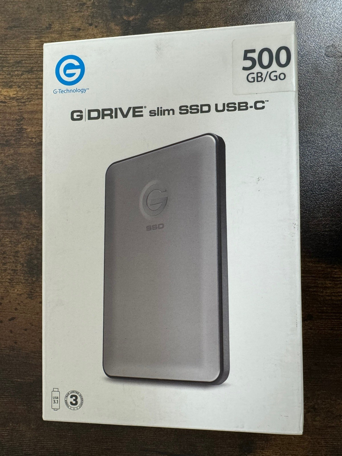 G Drive Slim SSD 500GB USB C Hard Drive External 0G05284 Brand New