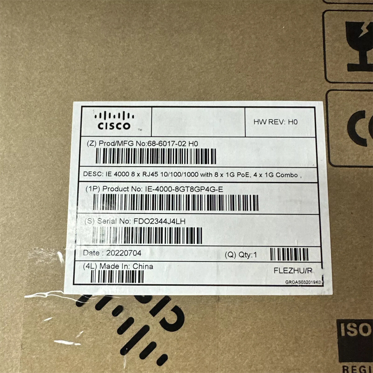 Cisco IE-4000-8GT8GP4G-E Ethernet Switch