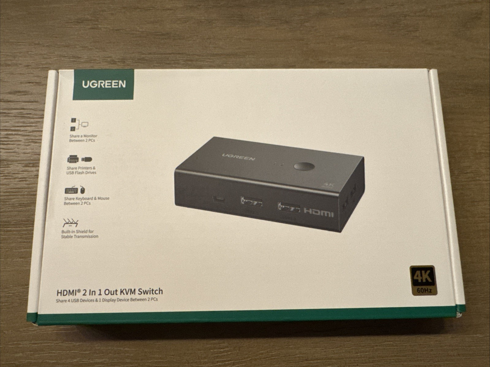 UGREEN 8K@60Hz HDMI KVM Switch 2 In 1 Out Display & 4 USB Between 2 PCs