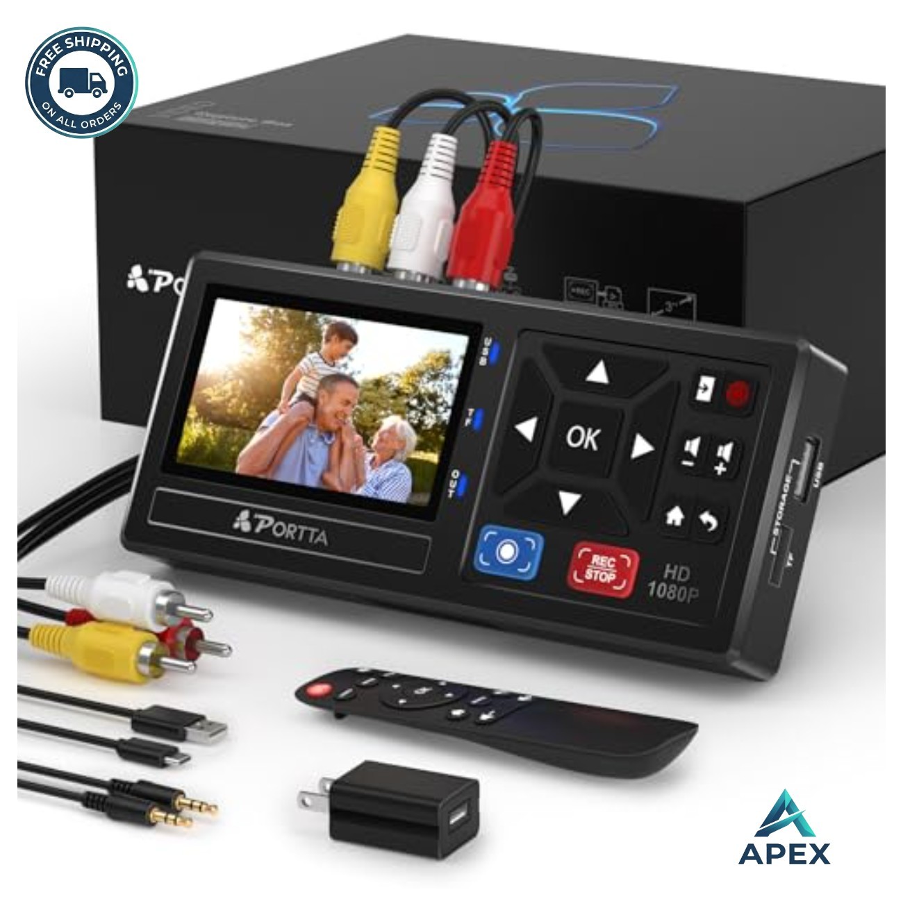 VHS to Digital Converter 1080P AV RCA S-Video USB SD Recorder VCR DVD Hi8 Mini